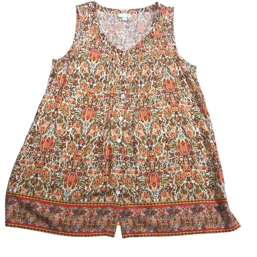 J.Jill floral rayon sleeveless tunic small